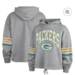 Women's '47 Heather Gray Green Bay Packers Upland Bennett Pullover Hoodie Large